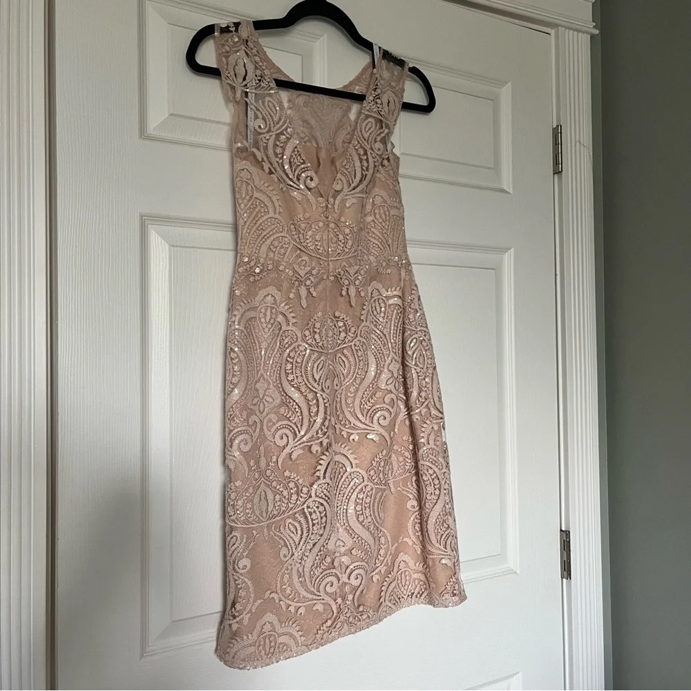 Jenny Yoo Lace Midi Dress - Size 2 Blush from Anthropologie - Picture 7 of 13
